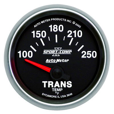 AutoMeter 3649 Air Core Sport-Comp II Transmission Temp Gauge 100-250°F 2-1/16''
