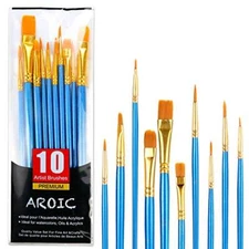 Acrylic Paint Brush Set, 1 Packs / 10 pcs Watercolor Brushes Painting B-10P