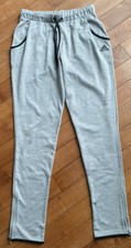 Women's adidas W TI 7/8th Length Athletic Pants Sweats Gray Workout Sports