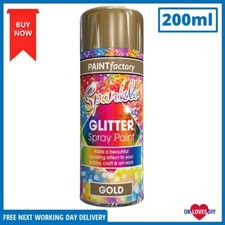 GLITTER SPRAY PAINT GOLD CRAFT ART DECORATION METALLIC EFFECT 200ML