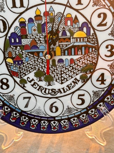 Wanduhr Jerusalem Keramik Made in Palestine Größe 22*22cm Handarbeit Steingut - Bild 3 von 8