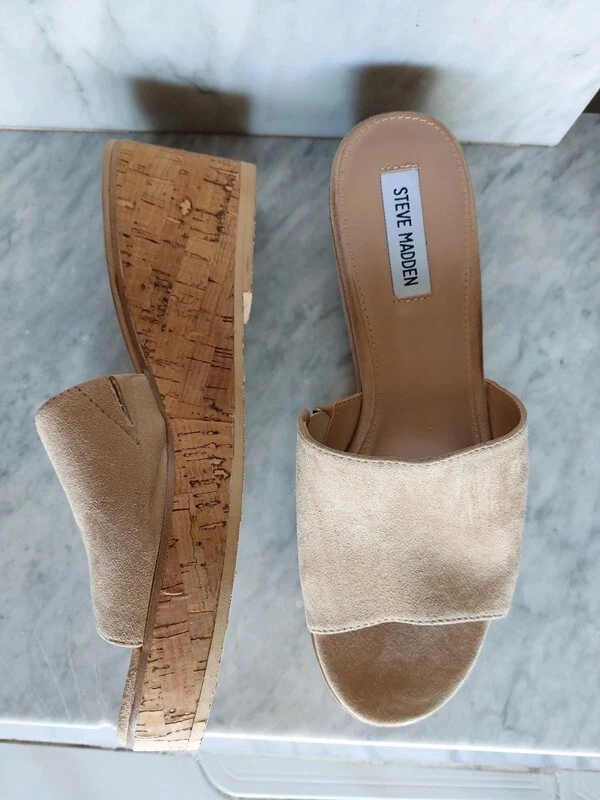 Sandali Steve Madden Sandra Donna – Pelle Marroncino Chiaro – Punta Quadrata E Tacco Piatto, Taglia 39 EU