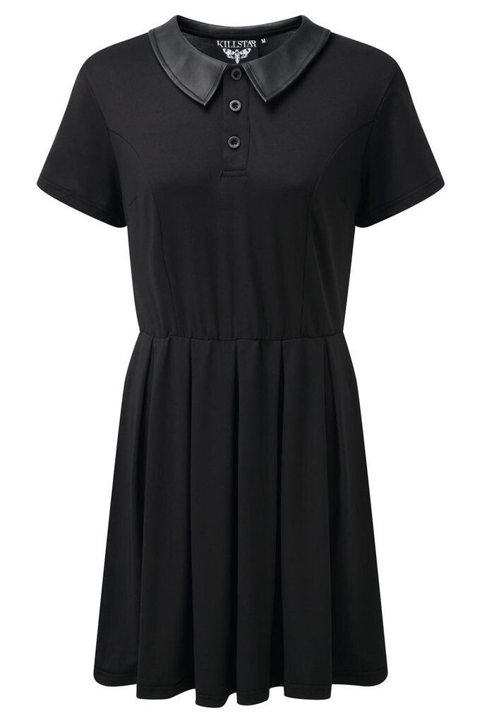 black skater dress collar Black Skater Dress with Pleated skirt and Collar  Skirt & Stiletto