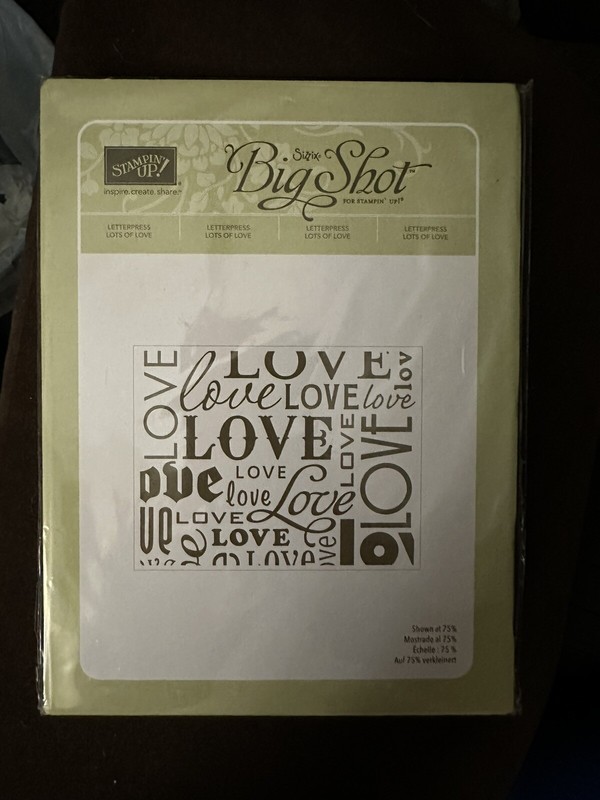 Stampin Up BRAND NEW! Lots of Love Letterpress Sizzix Big Shot 120983