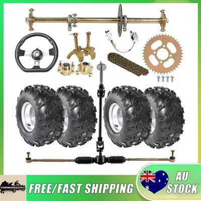 Kit Essieu Arrière 810mm Pour Go Kart, Avec Roues, Direction, Pignon, Pour Quad Buggy