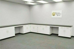 Fisher American 22' x15' Laboratory L Shaped Cabinets /Chemical Resistant E2-166