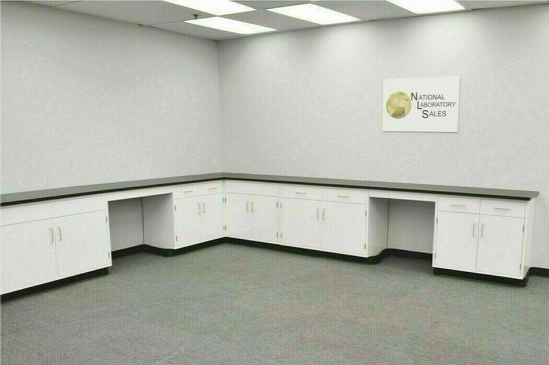 Fisher American 22' x15' Laboratory L Shaped Cabinets /Chemical Resistant E2-166
