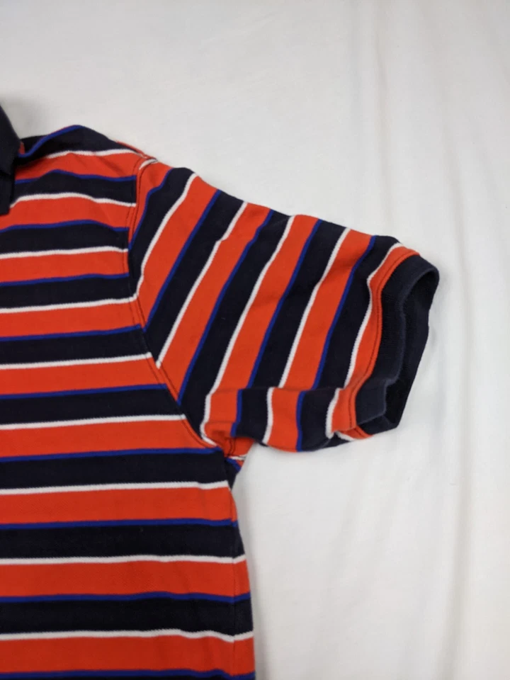 Foundry Mens LT Tall Orange Black Polo Shirt Short Sleeve Collared Split Stripe - Image 2 of 4