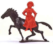 Dulcop Maid Marian on Horseback - 54mm plastic toy soldier - horse color varies