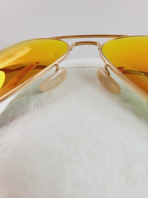 Ray-Ban 58014 Aviator Sunglasses w/ Orange Mirrored Lens  display picture 1