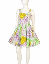 Versace Jeans Couture Vintage 1992 Pastel Baroque Medusa Print Full Skirt Mini D