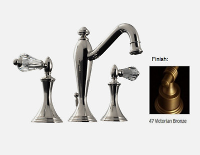Santec 2520YC47 Lear Crystal Widespread Lavatory Set In Victorian Bronze!