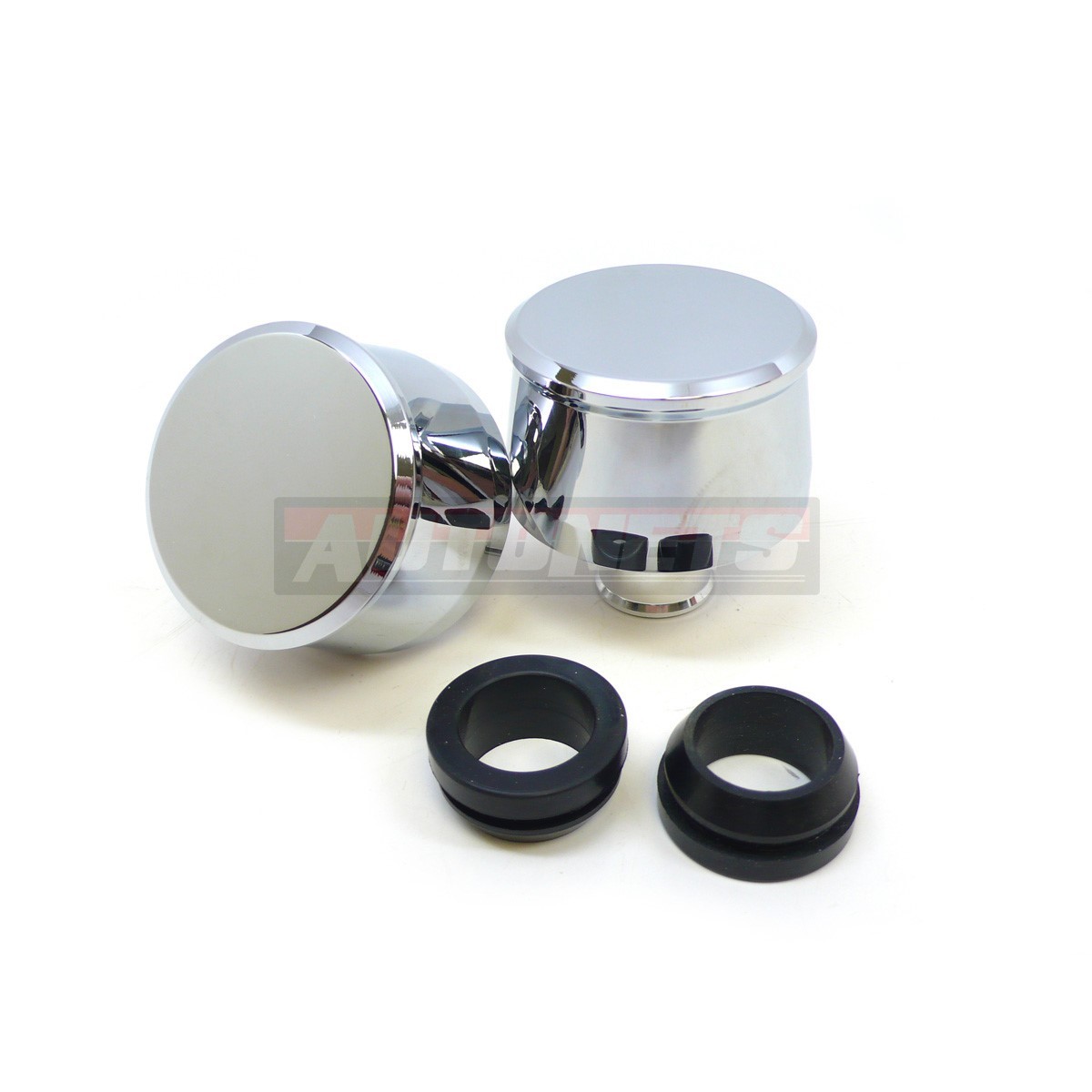 2x Chrome Smooth Aluminum Valve Cover Breather Cap Chevy Ford Mopar SBC