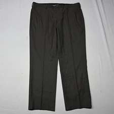 Louis Philippe 36x30 Brown Regular Fit Flat Front Mens Dress Pants