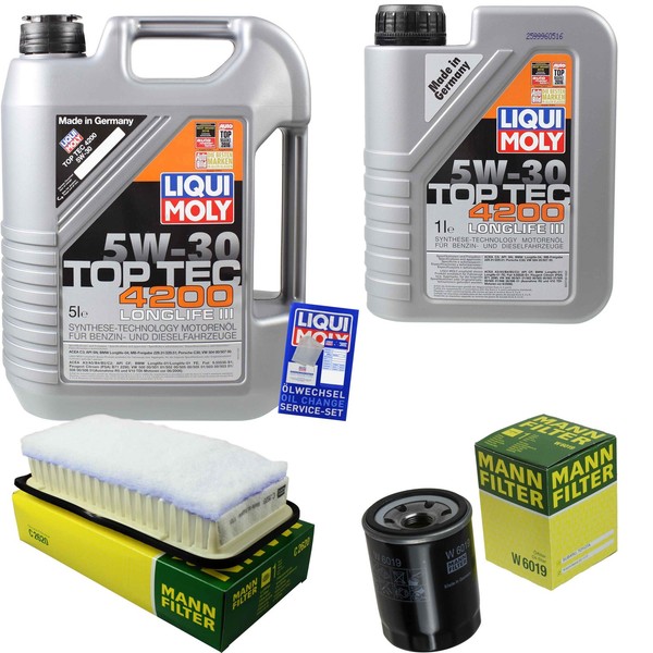Mann Inspektionspaket 6L Liqui Moly Top Tec 5W-30 FüR Toyota GT 86 Coupe 2.0-image