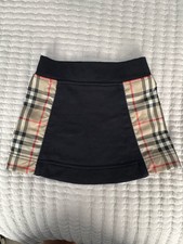 Burberry London England Girls 2Y Nova Check Panel Mini Skirt Black