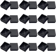 24Pack 38Mm 1 1/2 Inch Square Plastic Plugs, End Caps for Square Tubing/Black
