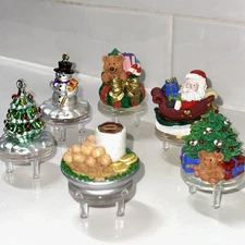 Vintage 1995 Boston Warehouse Christmas Cheese Food Picks Appetizer Set Of 6