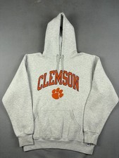 Vintage Clemson Tigers Sweatshirt Size Large Gray Hoodie Russell Athletic NCAA