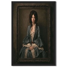 Baroque Woman Portrait Framed Canvas Print Vintage Wall Art Home Decor