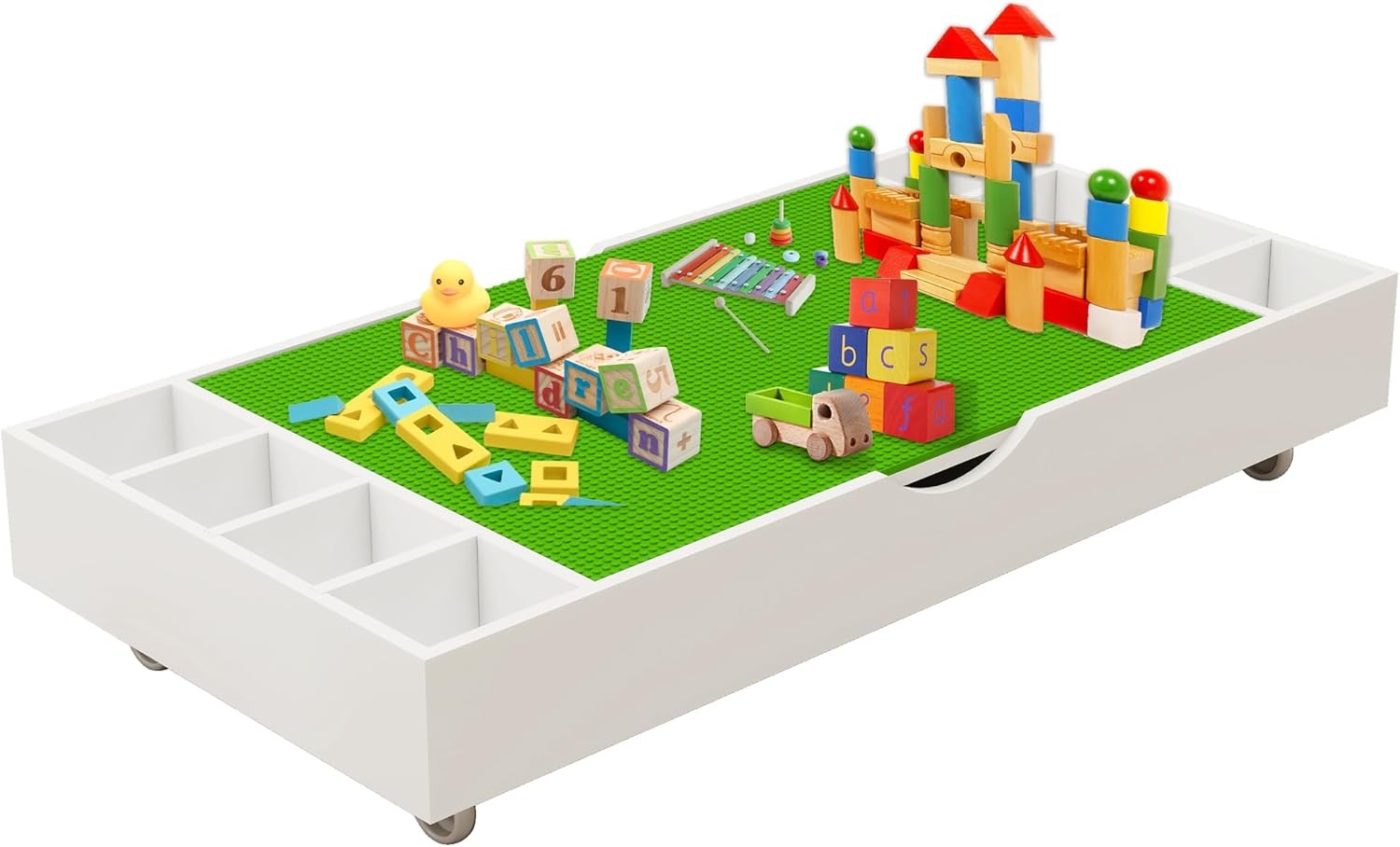 2-in-1 Lego-Compatible Kids Construction Play & Activity Table  