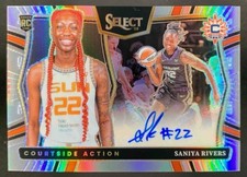 Saniya Rivers 2025 Panini WNBA Select Courtside Action Signatures RC Auto Sun