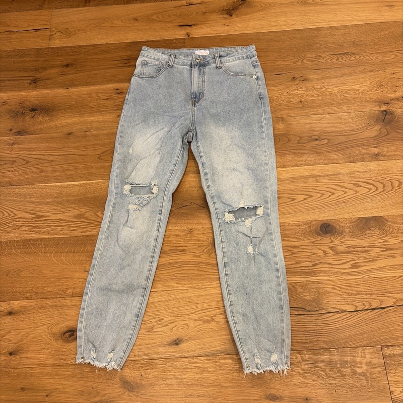 Pink Lily Light Wash Distressed Jeans Size 28 Inseam Is 27.5 Inch EUC