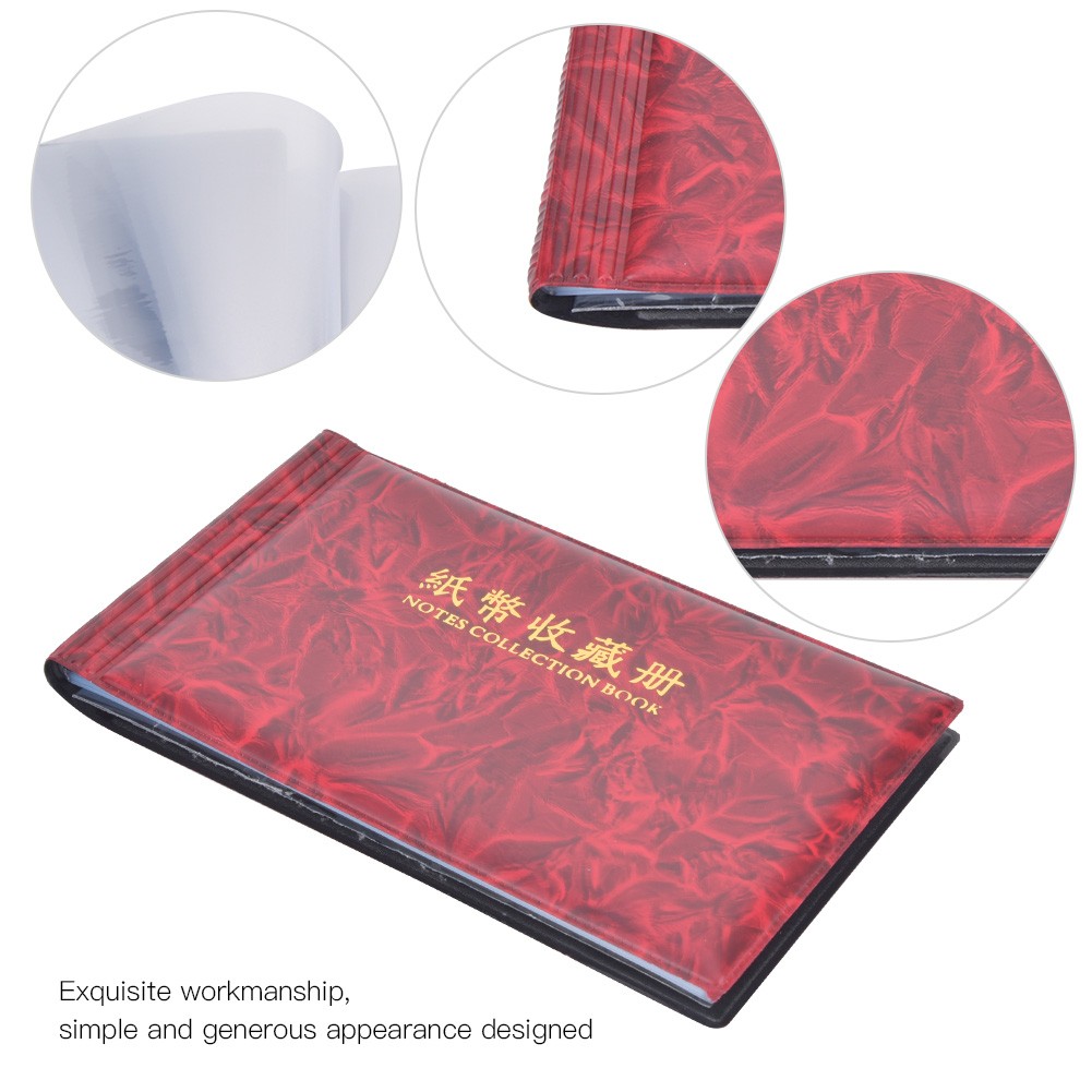 30 Pages Paper Money Currency Banknote Collection Book Storage Bill Holder.