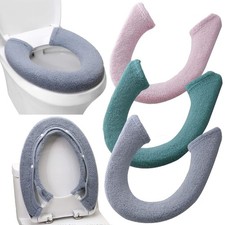 3Pack Toilet Seat Cover,Bathroom Soft Thicker Warmer with Snaps Fixed Stretch...