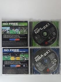 Vintage Sega Dreamcast 2K1 Game Lot NFL 2K1 NBA 2K1 Complete CIB 