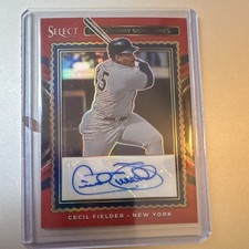Panini Select 2025 Cecil Fielder Red Prizm Auto #LS-CF /99 Yankees
