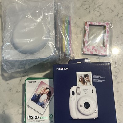 Fujifilm Instax Mini 11 Instant Film Camera Bundle Ice White 20 Films & Case