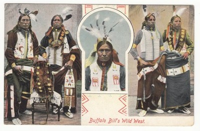 3) Buffalo Bill Wild West Show mit Indianer Native American Indian Cowboys ~1910