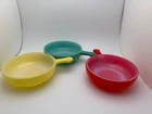 Vintage 3 Piece Glasbake Glass Handle Casserole Bowl Set J-2102 27 & J-2102 8