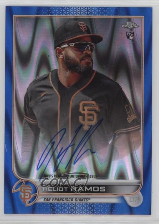 2022 Topps Chrome Rookie Blue RayWave Refractor 141/150 Heliot Ramos Auto RC u4w