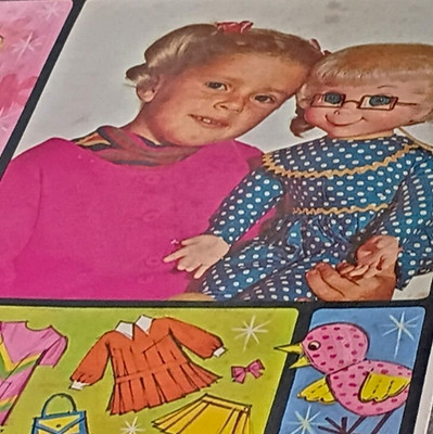 Paper Doll Uncut Loose Sheet 1 Page Girl Doll w/ Clothing Outfits Paper