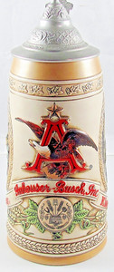 Rare 9.5" Budweiser Stein Limited Edition "F" Series 09077, Only Been Displayed