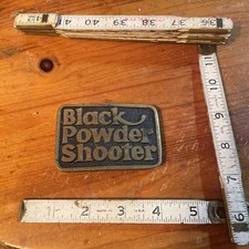 BTS Solid Brass Black Powder Shooter Belt Buckle 1970S USA Made Great Vintage