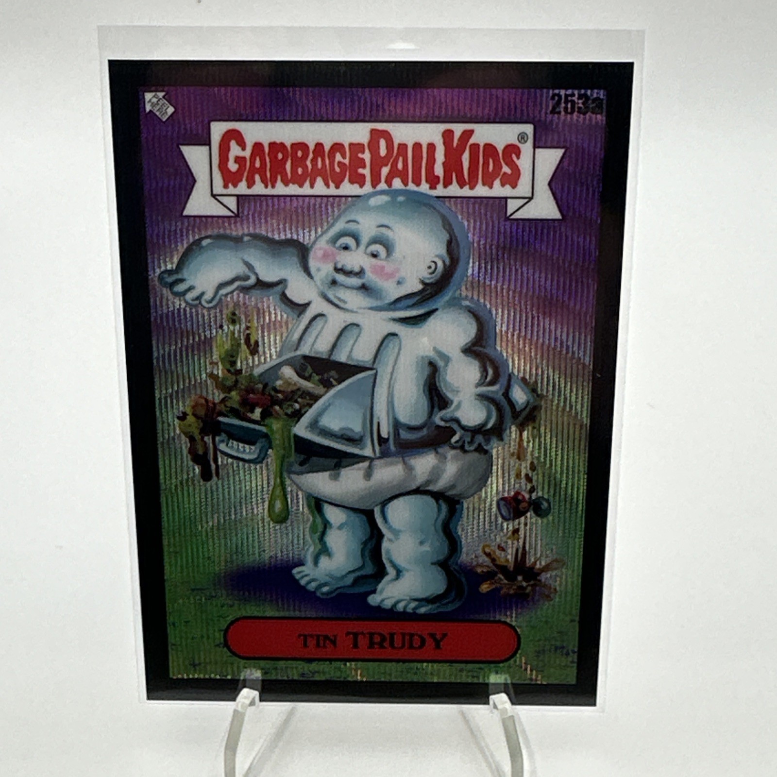 2023 Topps Garbage Pail Kids Chrome Black Wave #253a Tin Trudy front