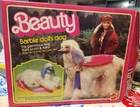 Vintage 1979 Mattel Barbie Beauty Dog Afghan Hound Set Collar Leash Crown Bed