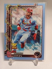 Masyn Winn 2025 Topps Holiday (RC,SP) Powder Blue Glitter #H193 *CARDINALS*