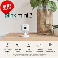Mini 2 Home Security Pet Camera HD Video Night Vision Motion Audio White US