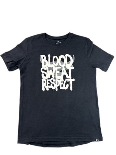 Under Armour vintage T Shirt YLG/JG/J G Project Rock Blood Sweat Respect Tee YLG
