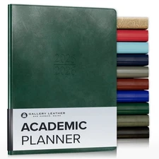 Gallery Leather Academic Planner 2025-2026, Teacher and Student Weekly Monthl...