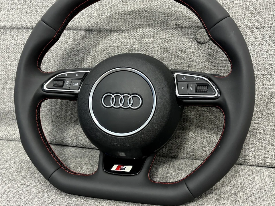 Audi A6 S6 RS6 C7 A7 S7 4G A8 S8 Q5 Q7 4L Flat Bottom Steering Wheel With Paddle - Image 3 of 4