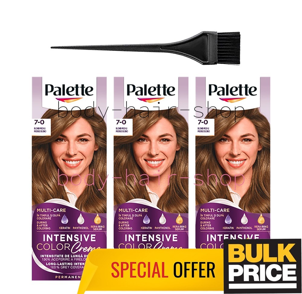 Paleta Intensive Color Crema 7-0 Rubio Medio Balanceado Tono Natural Paquete ...