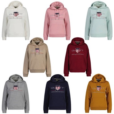 GANT Ladies Sweatshirt - REGULAR ARCHIVE SHIELD HOODIE, Hooded Jumper, Logo...