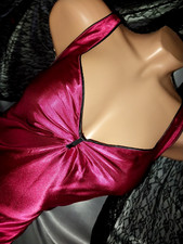 VTG SATIN SHINY RUCHED JNY PRINCESS NEGLIGEE NIGHTGOWN M NEW 42"