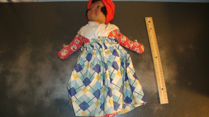 VINTAGE AFRICAN AMERICAN COMPOSITION DOLL
