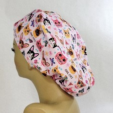 Cats, Euro Style, Women Scrub Hat, Surgical Cap, Nurses Hat, Medical, Adjustable